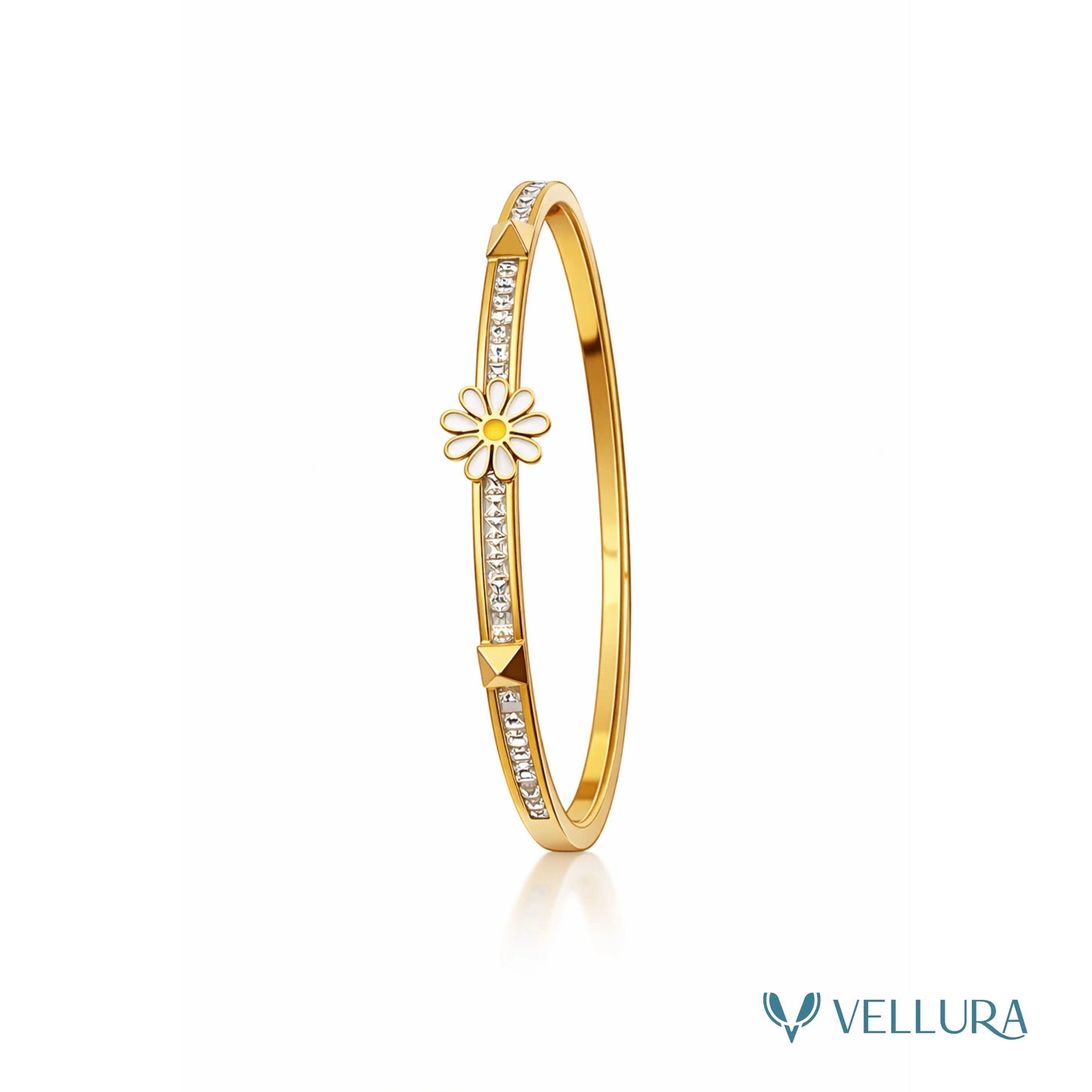Floral Crystal Gold Bracelet