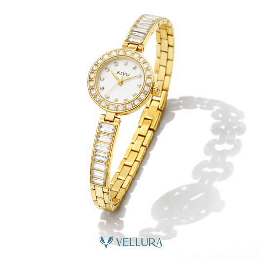 Gold Stone Studded Analog Watch