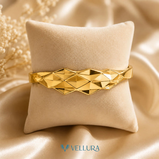 Gold Plated Geometric Cuff Bracelet