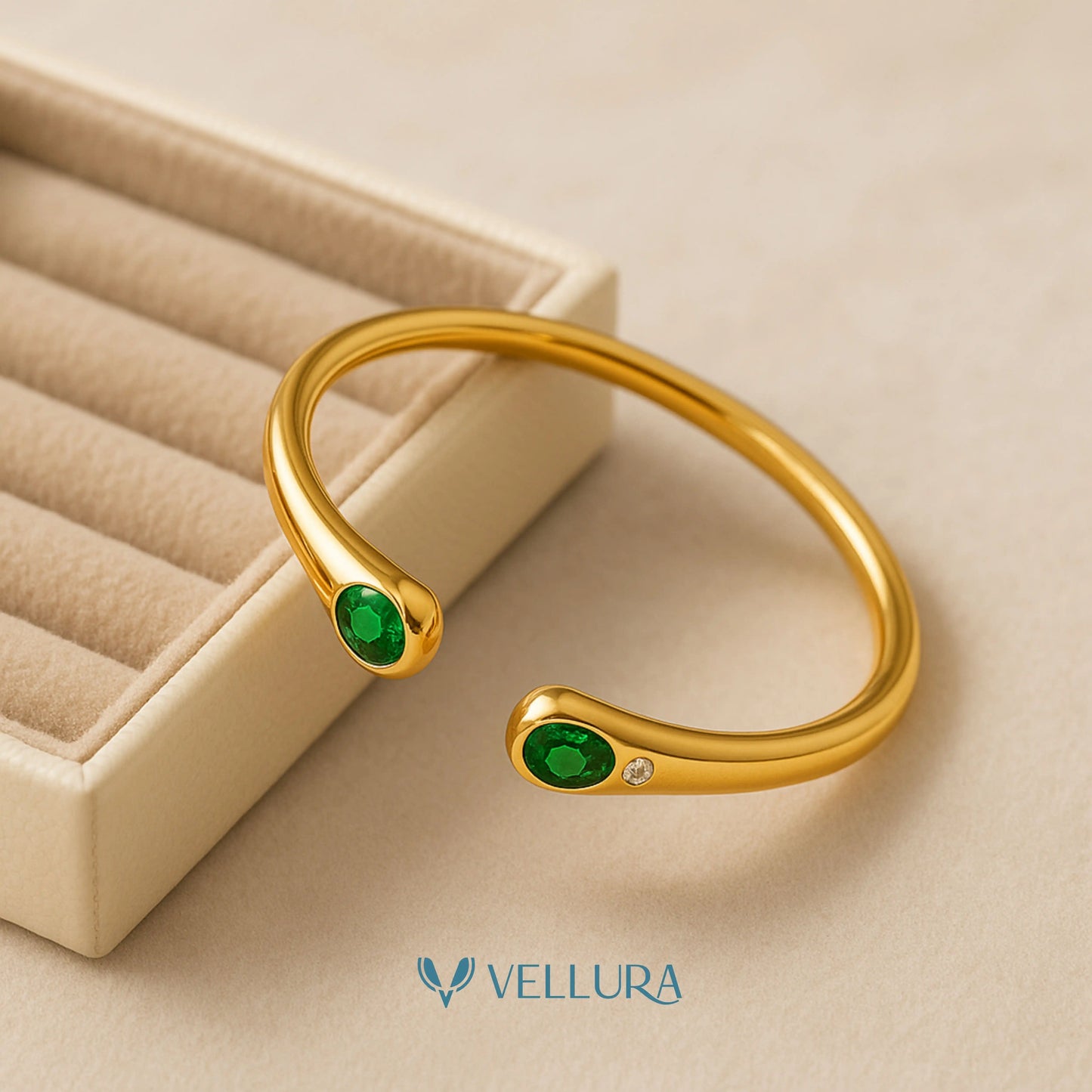 Emerald Green Open Cuff Bracelet