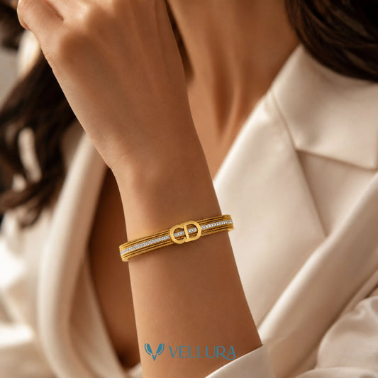 CD INSPIRED-Studded Designer Cuff Bracelet