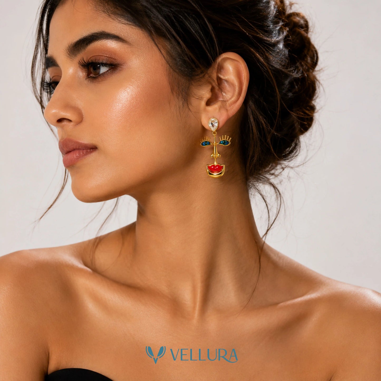 Abstract Face Drop Earrings