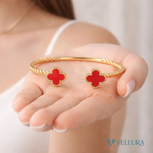 Red Clover Open Bangle