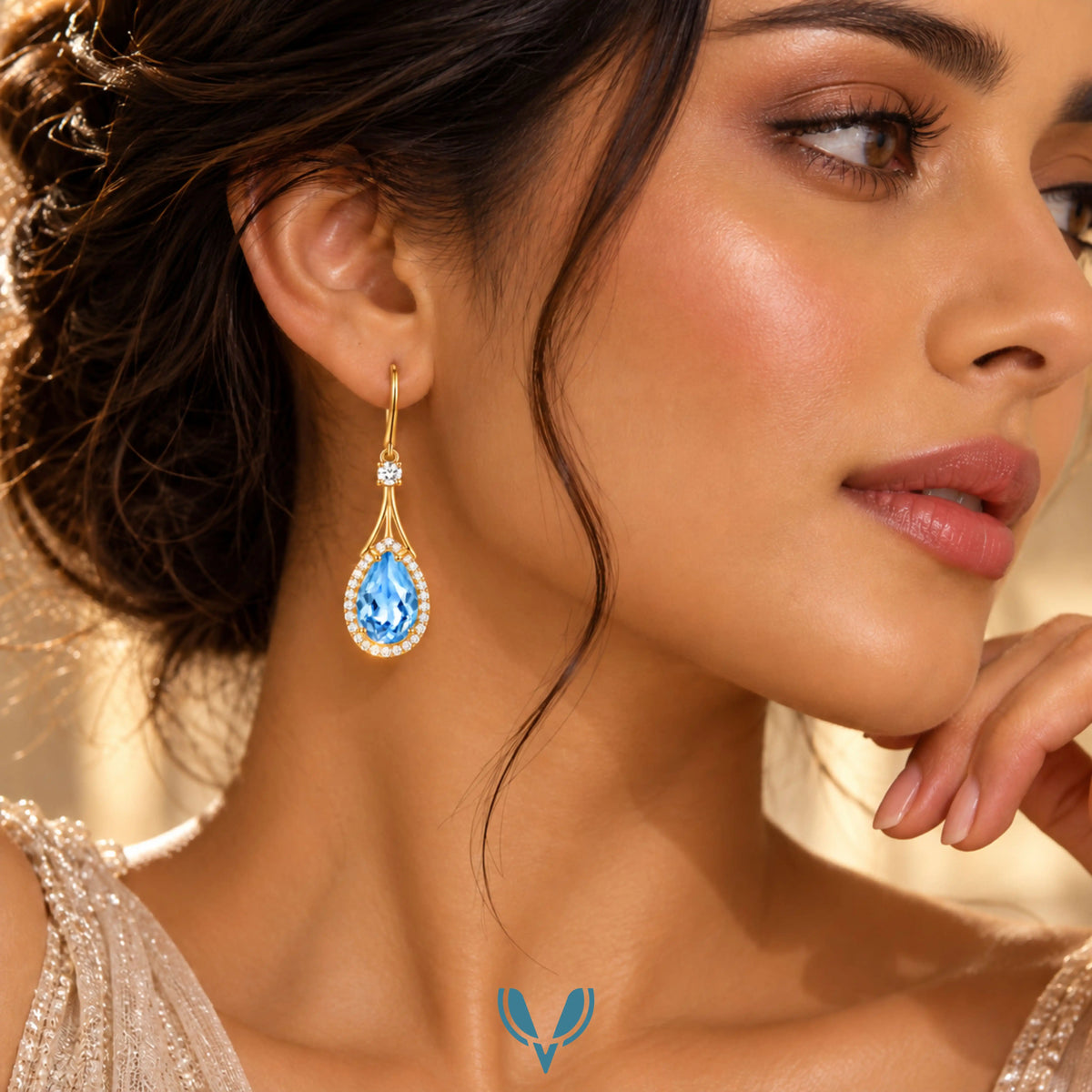 Teardrop Crystal Drop Earrings