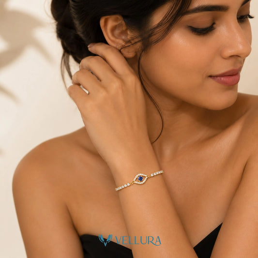Evil Eye Gold Tennis Bracelet -STYLE 2