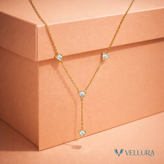Y-Drop Necklace- White