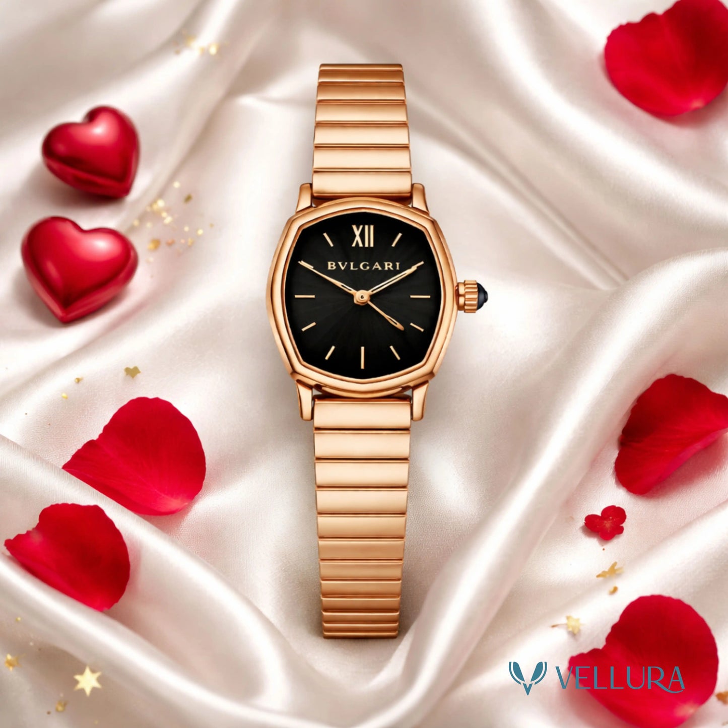 Rose Gold Black Dial Luxury Watch