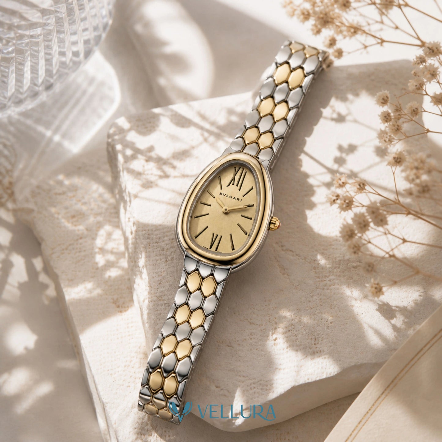 Royale Oval Dual Tone Watch-Bvlgari Inspired