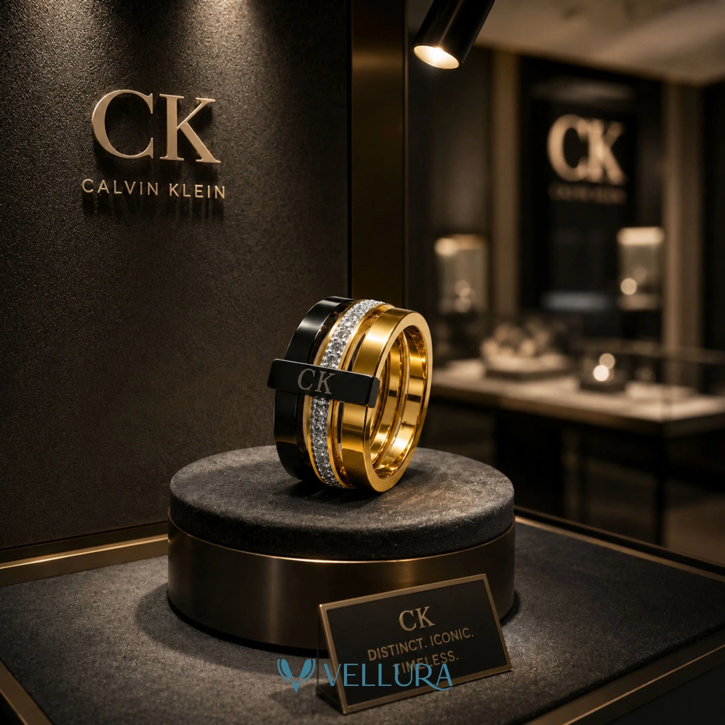 CK Inspired Crystal Ring