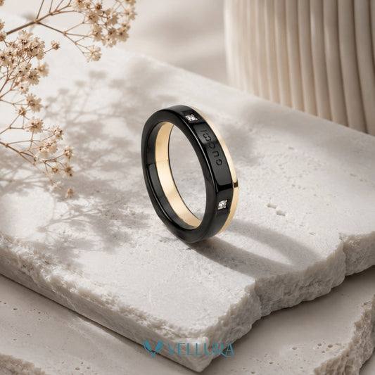 Black & Gold Minimal Luxury Ring-Gucci Inspired