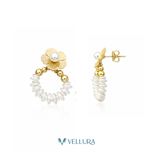 Pearl Floral Drop Earrings