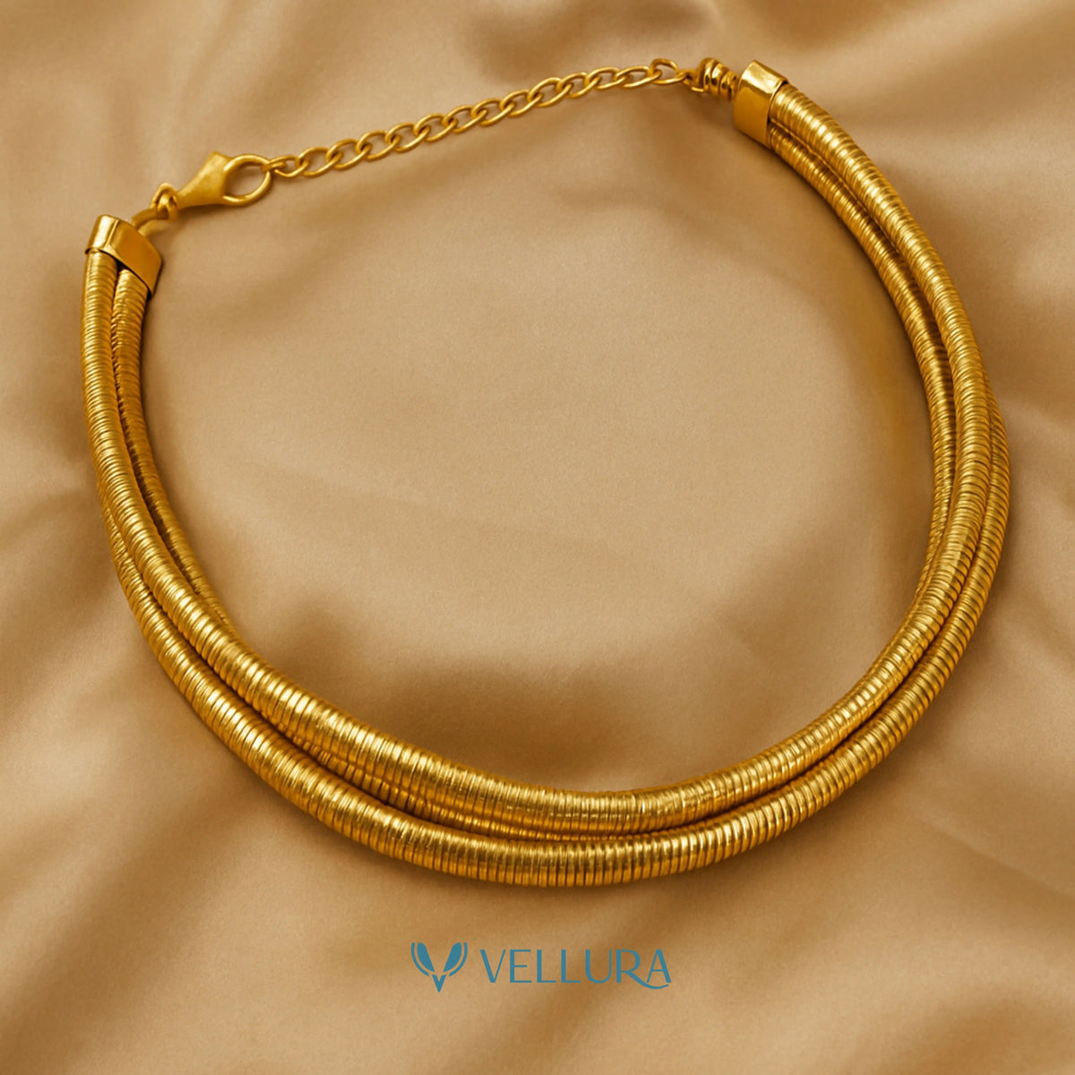 Multi-Strand Gold Choker Necklace