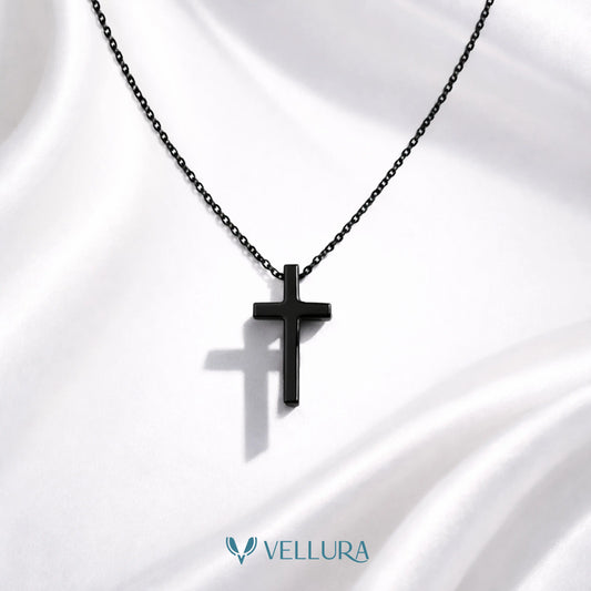 Black Cross Anti-Tarnish Necklace
