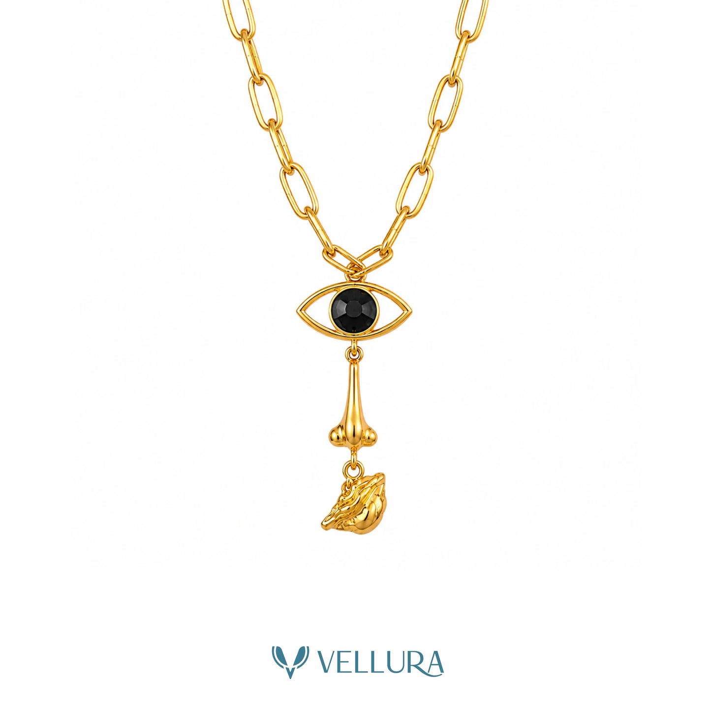 Chunky Evil Eye Drop Necklace