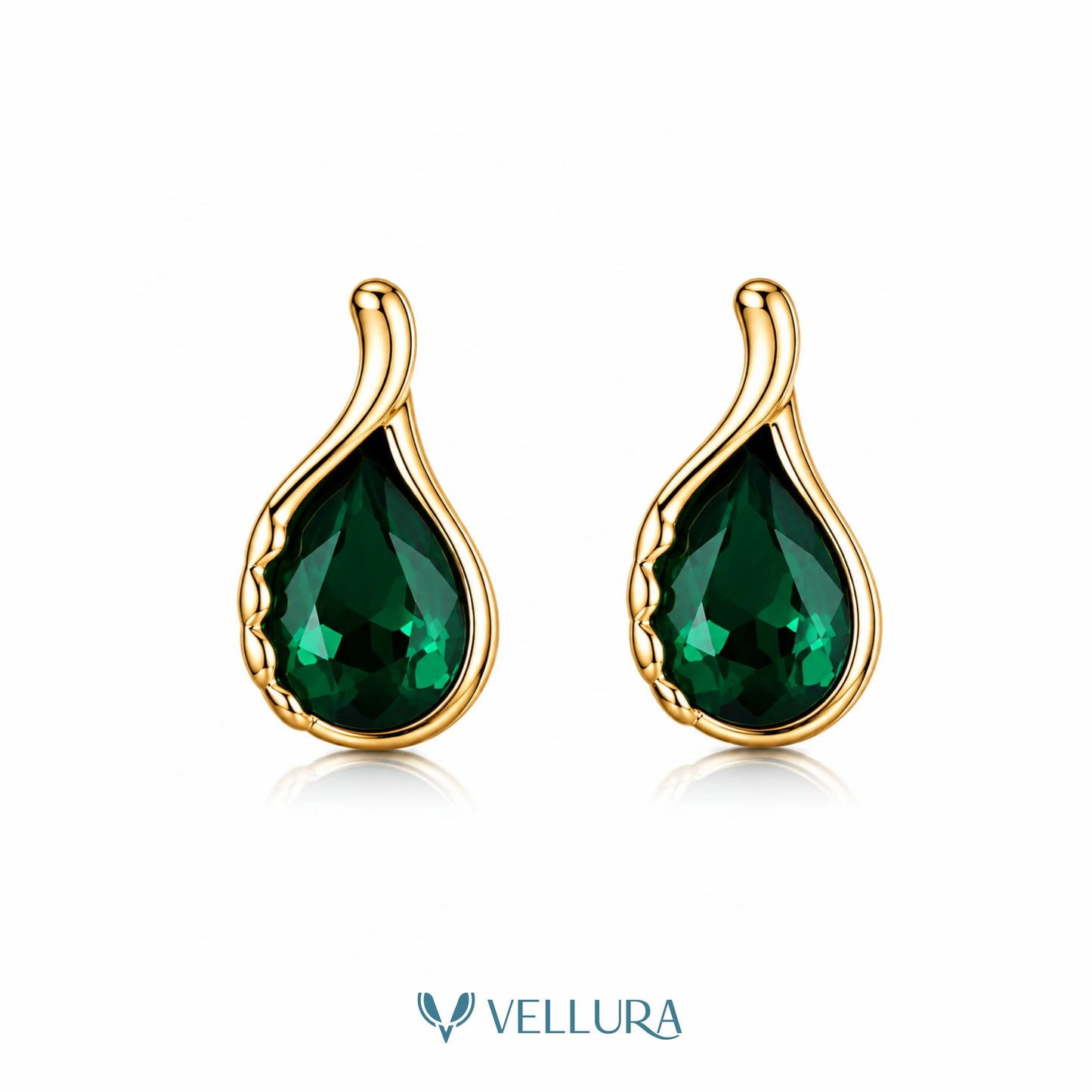 Emerald Green CZ Necklace Set with Earrings