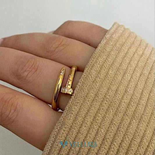 Gold Studded Nail Ring