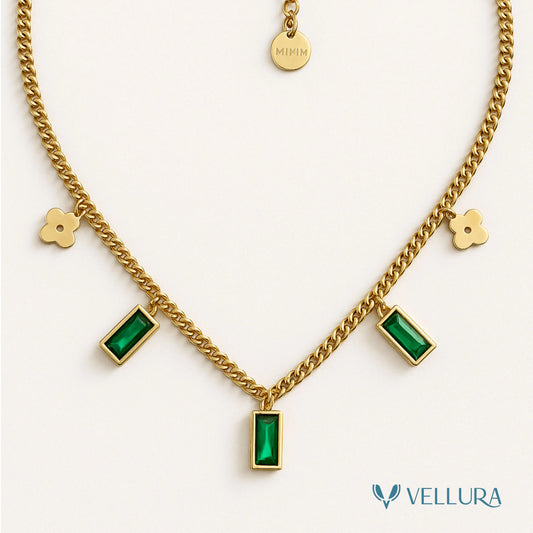 Emerald Green Charm Necklace