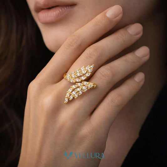 Leaf Design Gold Ring