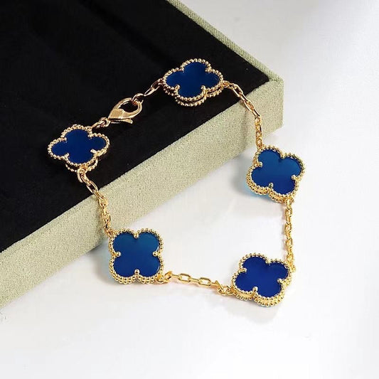 Blue Quatrefoil Bracelet