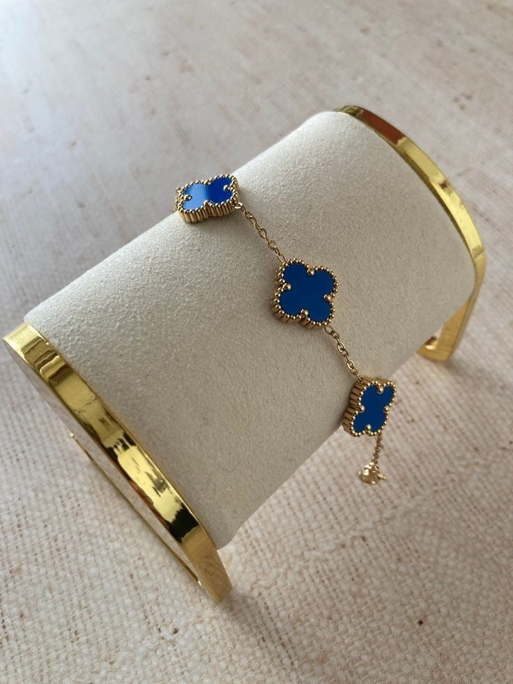 Blue Quatrefoil Bracelet