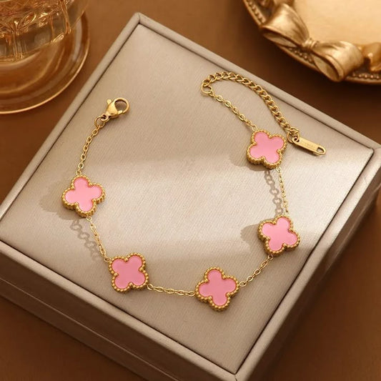 pink Quatrefoil Bracelet