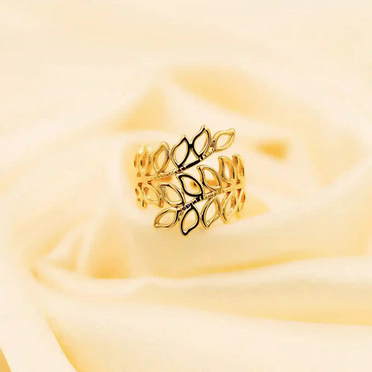 Elegant Leaf Pattern Ring - Vellura Jewellery Rings