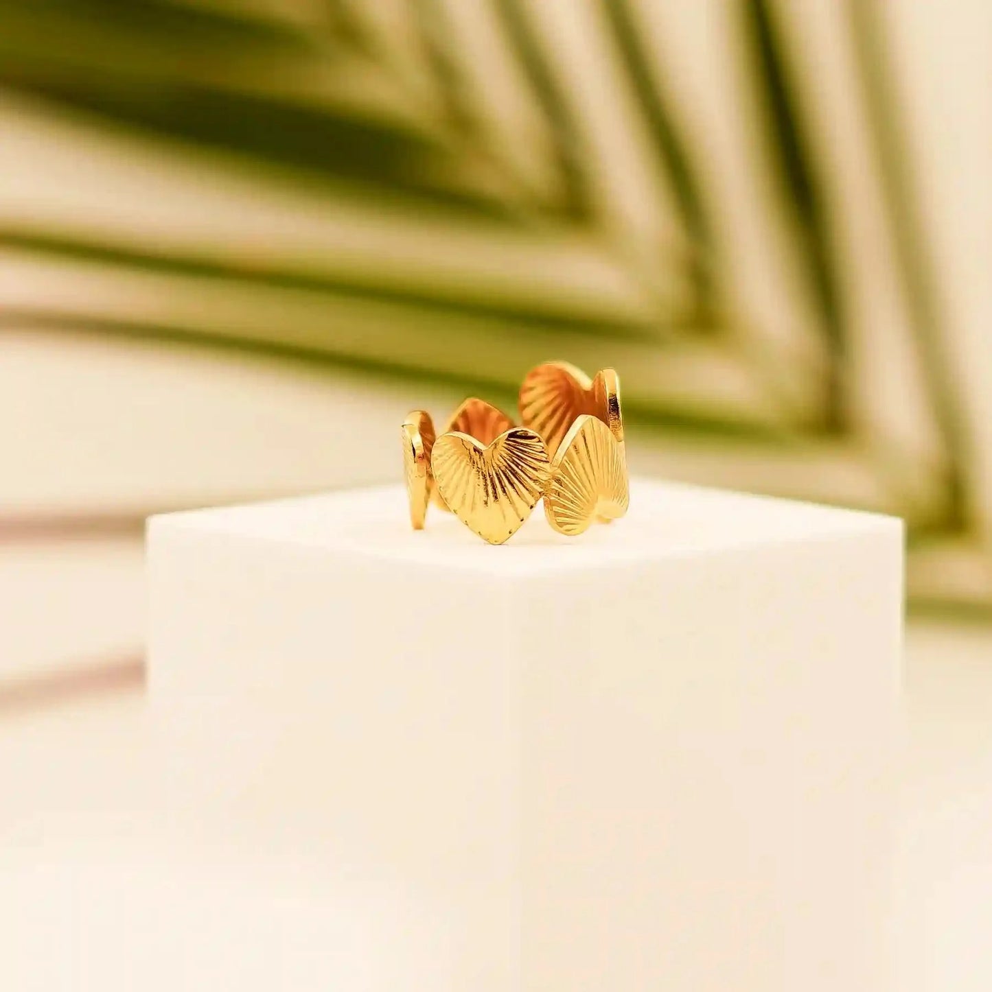 Heart Engraved Gold Plated Ring - Vellura Jewellery Rings