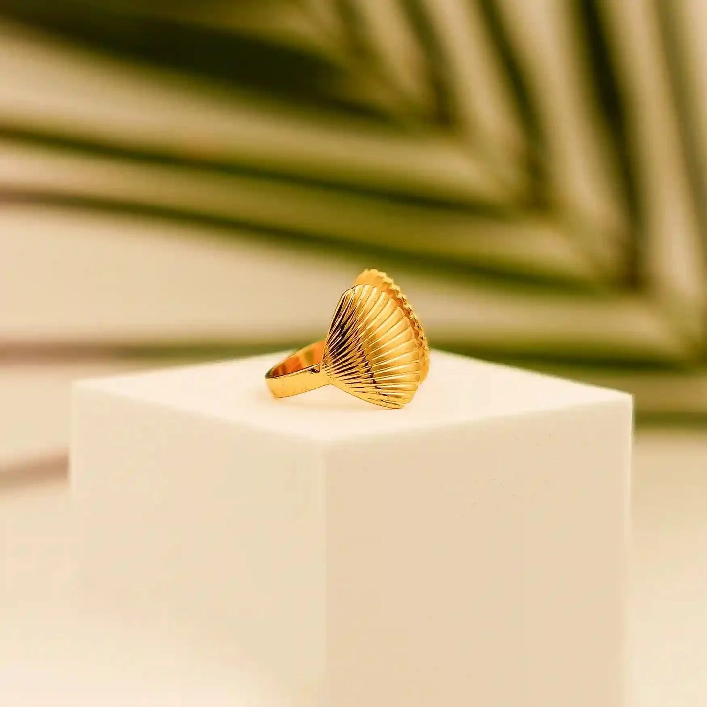 Elegant Fan Shell Open Ring - Vellura Jewellery Rings