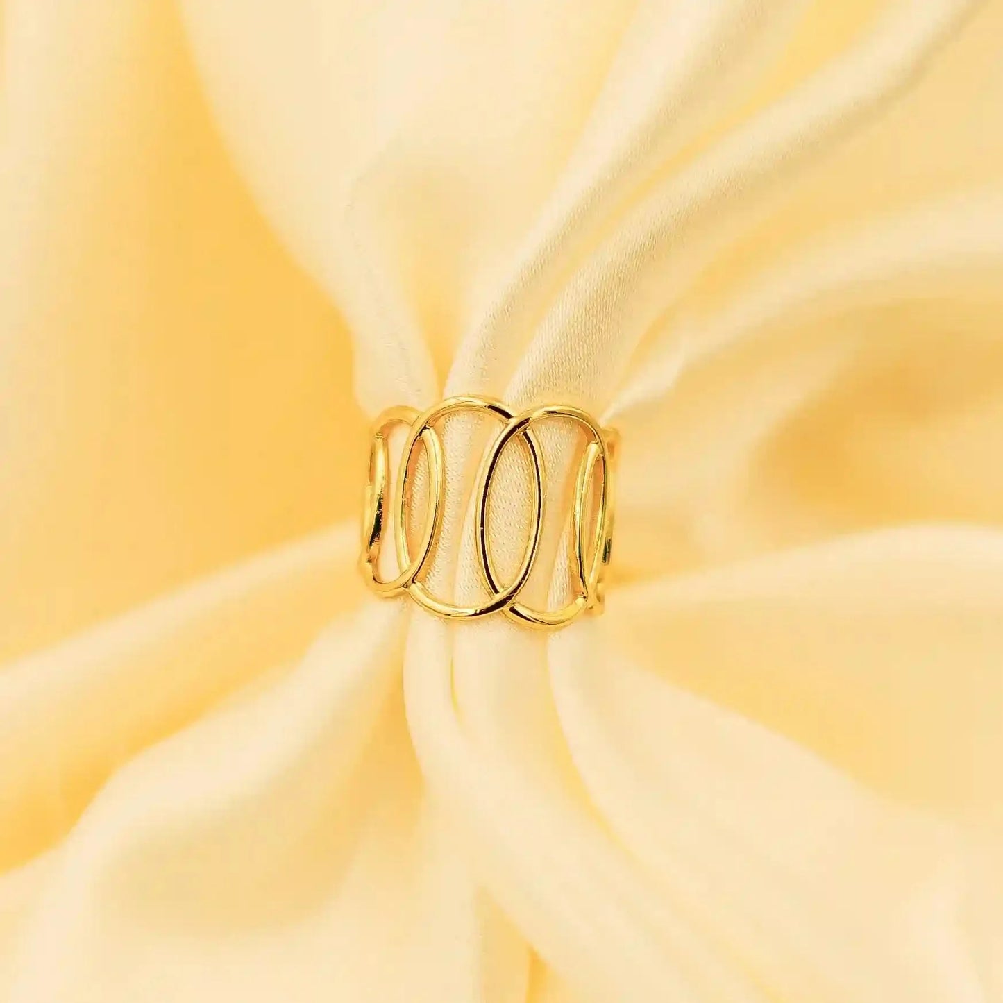 Gold Plated Open Link Ring - Vellura Jewellery Rings
