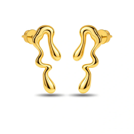 Elegant Abstract Gold Pendant & Earrings Set - Vellura Jewellery pendent