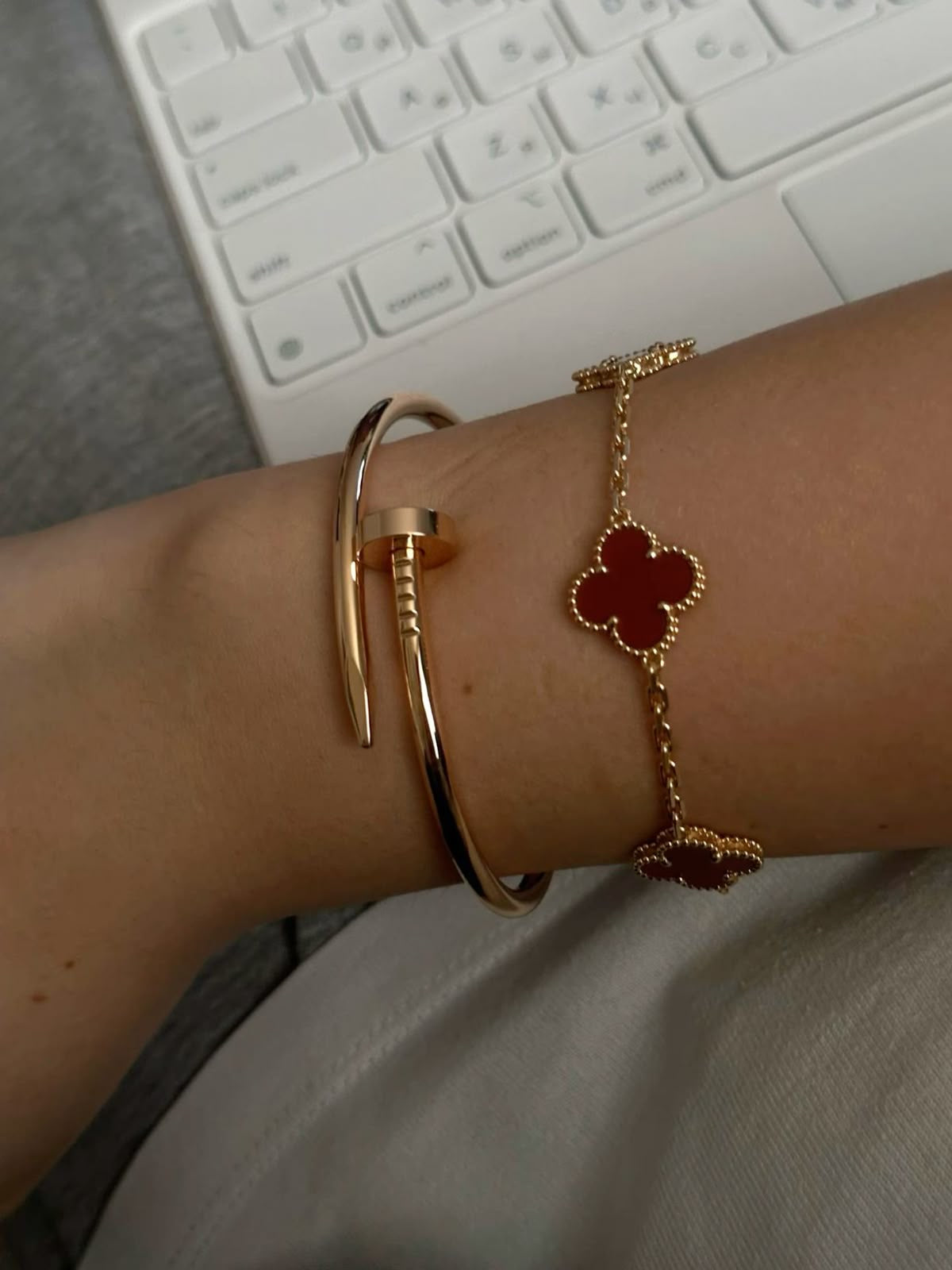 Red Quatrefoil Bracelet