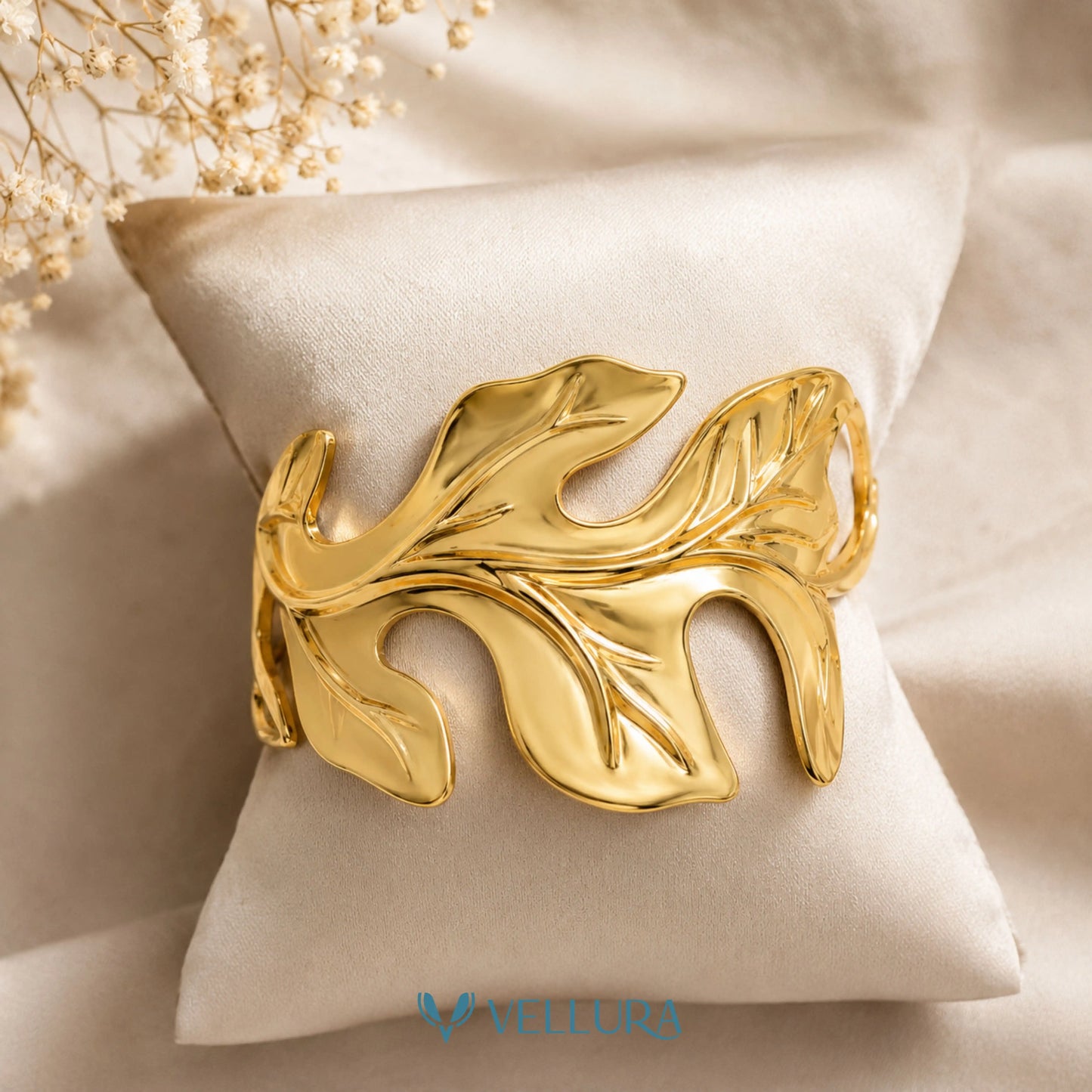 Abstract Leaf Cuff Bracelet