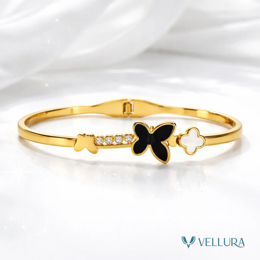 Butterfly & Clover Gold Bracelet