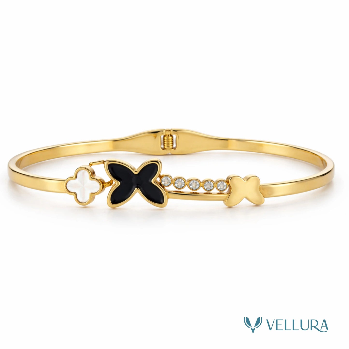 Butterfly & Clover Gold Bracelet
