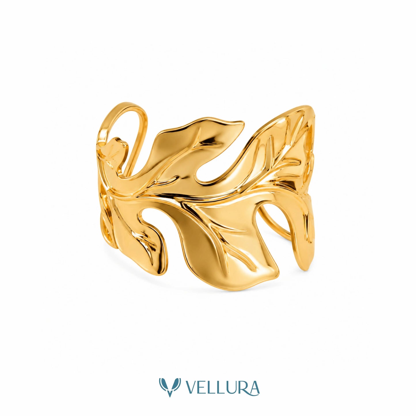 Abstract Leaf Cuff Bracelet