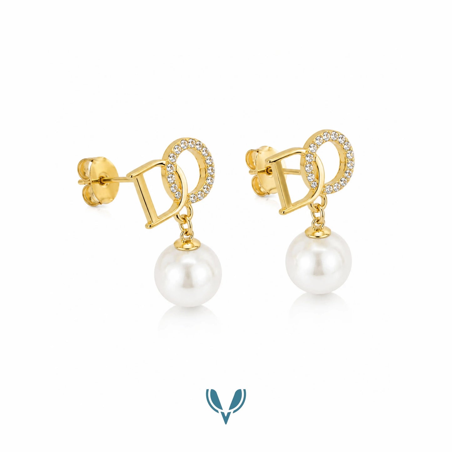 Luxury Dior' Inspired Pearl Earrings