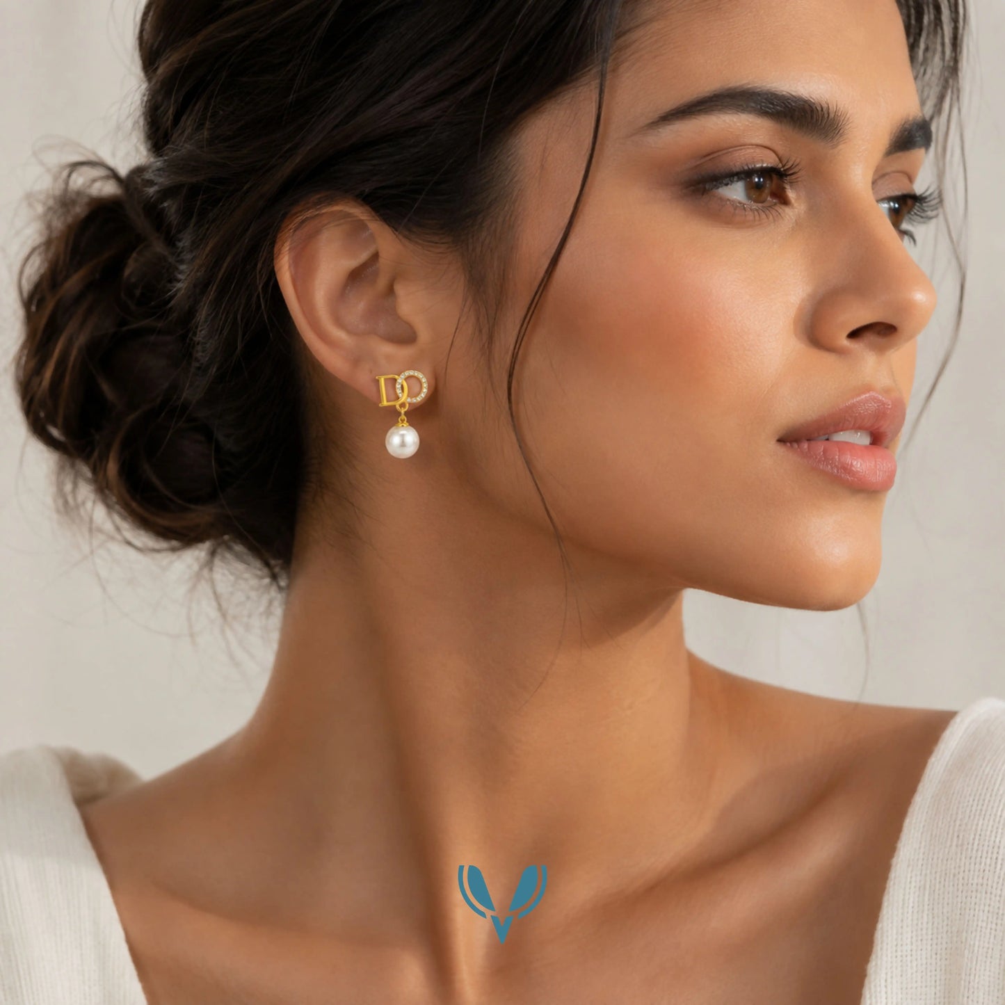 Luxury Dior' Inspired Pearl Earrings