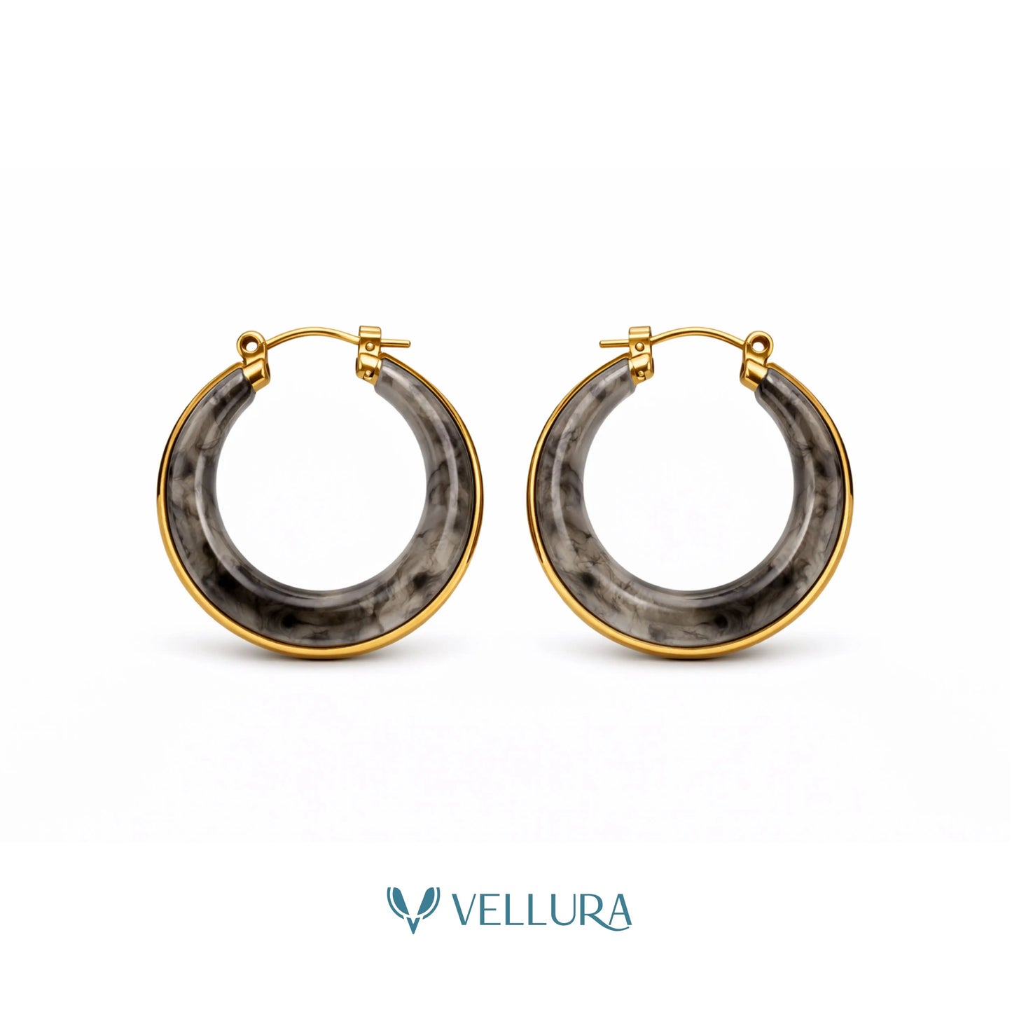 Marble Hoop Earrings