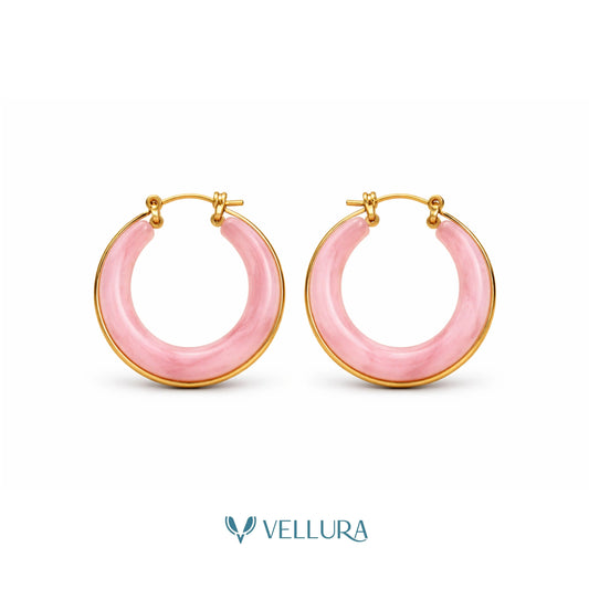 Marble Hoop Earrings