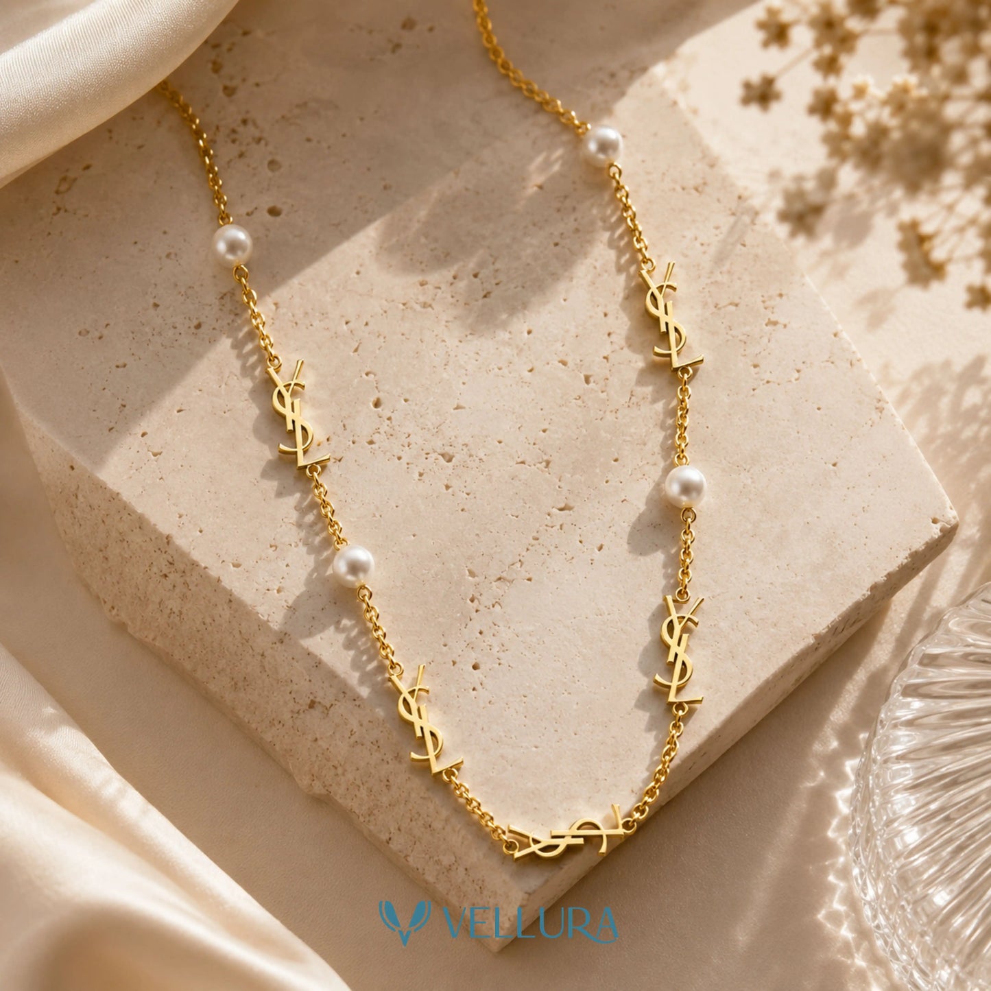 YSL' -Inspired Pearl Necklace Chain
