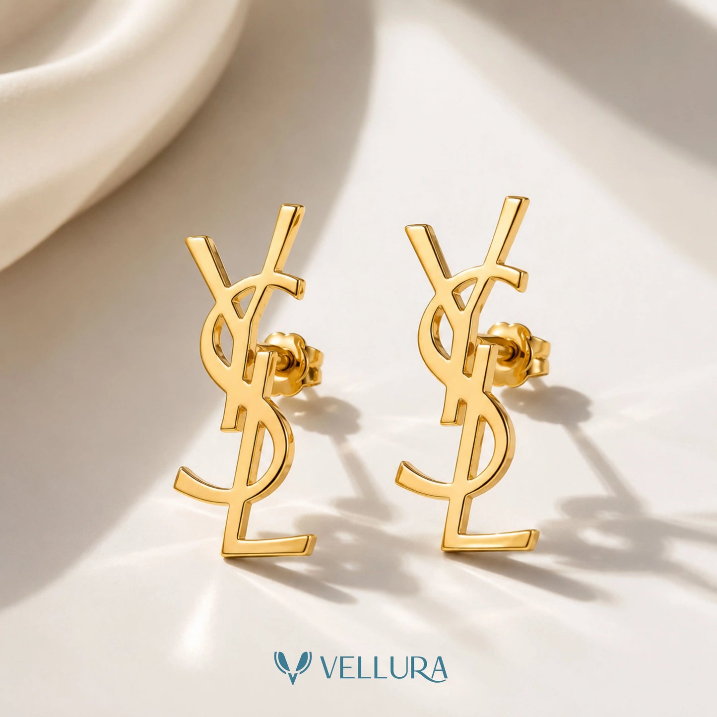 YSL Inspired Gold Stud Earrings