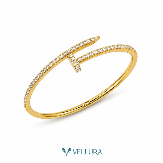 Gold Plated Studded Nail Bracelet