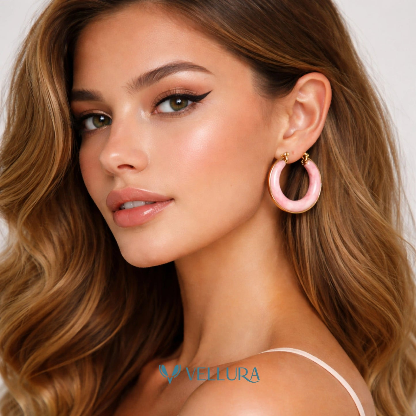 Marble Hoop Earrings