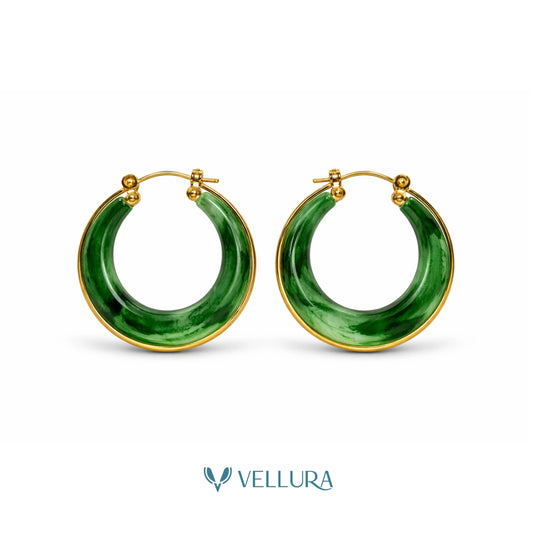 Marble Hoop Earrings
