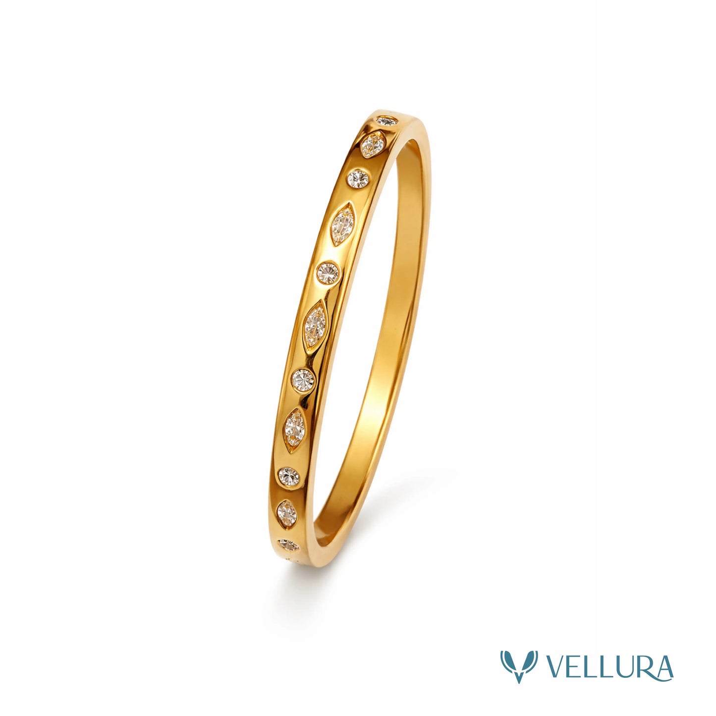 Gold Crystal Bangle Bracelet