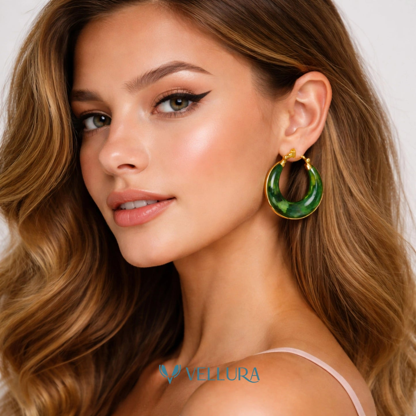 Marble Hoop Earrings