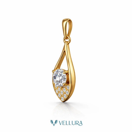 Drop Pendant Necklace With Swarovski Stones