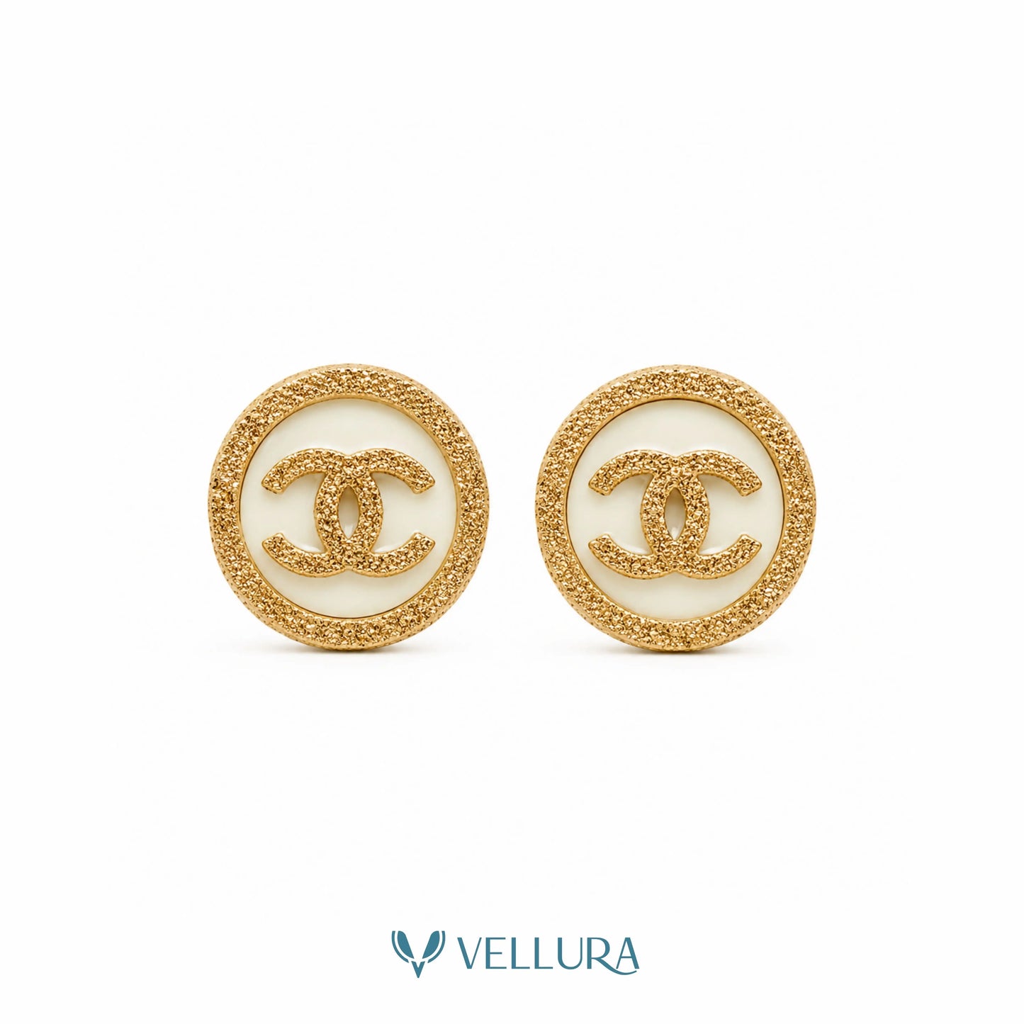 CC Inspired Gold Stud Earrings