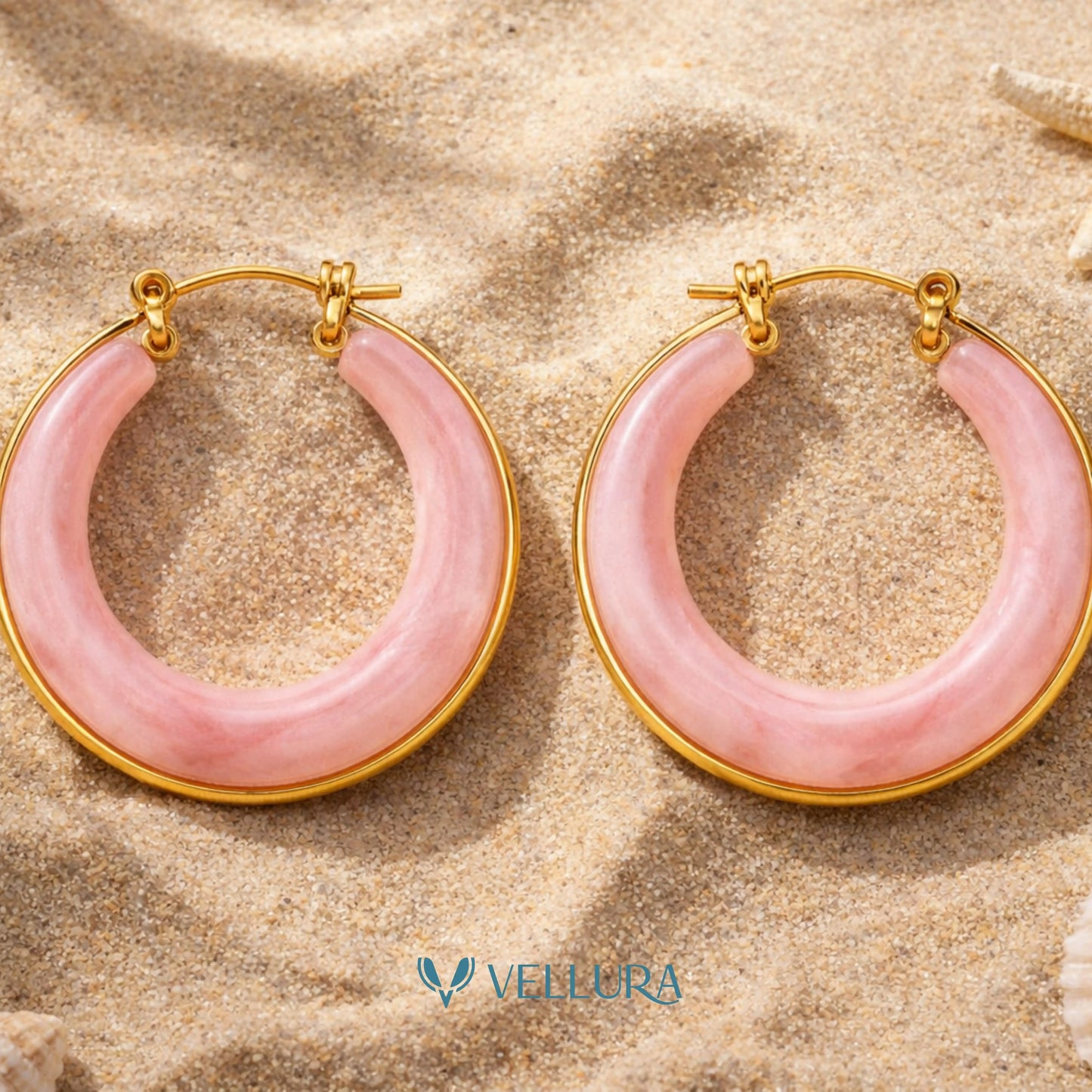 Marble Hoop Earrings