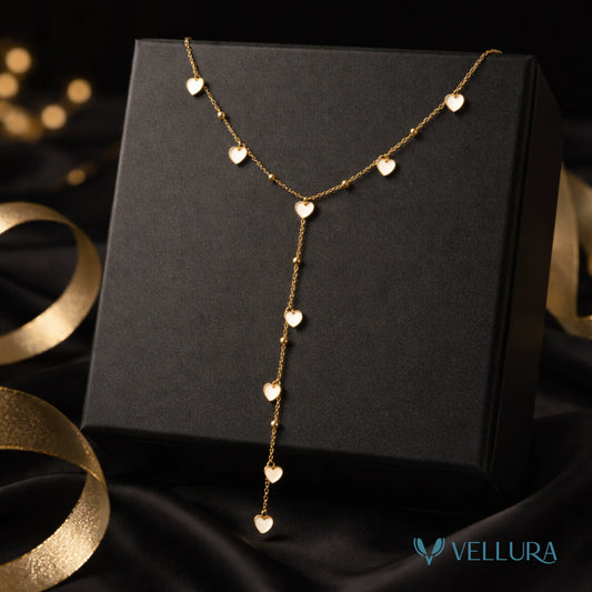Gold Heart Drop Necklace